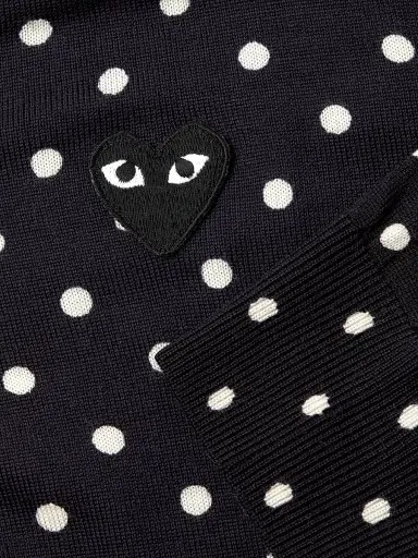 Comme des Garçons PLAY Men's Polka Dot Wool Sweater - Merlot | Thumbnail 6 Comme des Garçons PLAY Men's Polka Dot Wool Sweater - Merlot | Thumbnail 6