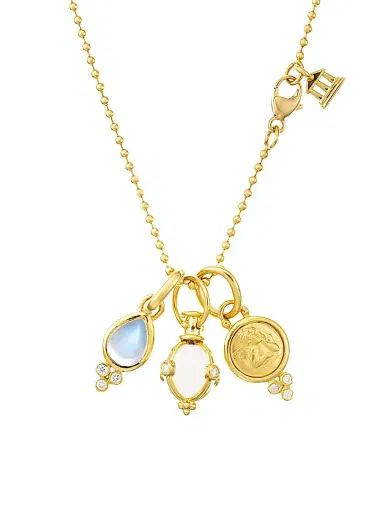 Temple St. Clair Women's Florence86 Rock Crystal, Moonstone, Diamond & 18K Yellow Gold Charm Necklace - Yellow Gold | Thumbnail 1 Temple St. Clair Women's Florence86 Rock Crystal, Moonstone, Diamond & 18K Yellow Gold Charm Necklace - Yellow Gold | Thumbnail 1