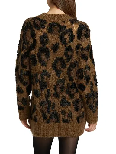 Junya Watanabe Women's Leopard Pattern Wool-Blend Sweater - Beige | Thumbnail 5 Junya Watanabe Women's Leopard Pattern Wool-Blend Sweater - Beige | Thumbnail 5