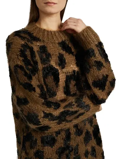 Junya Watanabe Women's Leopard Pattern Wool-Blend Sweater - Beige | Thumbnail 6 Junya Watanabe Women's Leopard Pattern Wool-Blend Sweater - Beige | Thumbnail 6