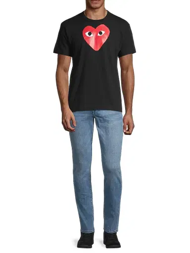 Comme des Garçons PLAY Men's Signature Logo Graphic T-Shirt - Black - Size Small | Thumbnail 2 Comme des Garçons PLAY Men's Signature Logo Graphic T-Shirt - Black - Size Small | Thumbnail 2
