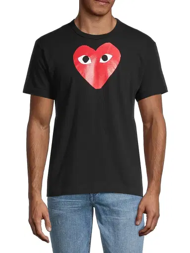 Comme des Garçons PLAY Men's Signature Logo Graphic T-Shirt - Black - Size Small | Thumbnail 3 Comme des Garçons PLAY Men's Signature Logo Graphic T-Shirt - Black - Size Small | Thumbnail 3