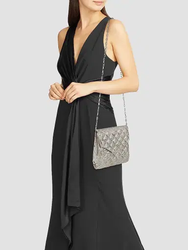 Whiting & Davis Women's Stevie Brass Mesh Clutch - Pewter | Thumbnail 2 Whiting & Davis Women's Stevie Brass Mesh Clutch - Pewter | Thumbnail 2
