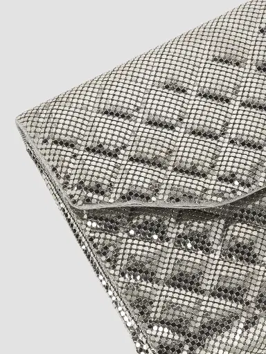 Whiting & Davis Women's Stevie Brass Mesh Clutch - Pewter | Thumbnail 6 Whiting & Davis Women's Stevie Brass Mesh Clutch - Pewter | Thumbnail 6