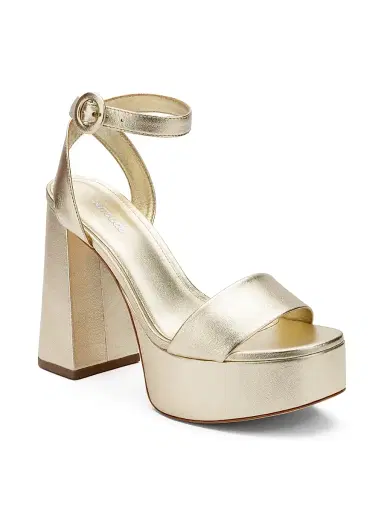 Larroudé Women's Dolly Metallic Platform Sandals - Mettalic Platina | Thumbnail 2 Larroudé Women's Dolly Metallic Platform Sandals - Mettalic Platina | Thumbnail 2
