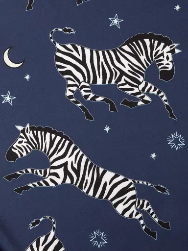 Averie Women's Two-Piece Zebra Print Pajama Set - Deep Blue | Thumbnail 6 Averie Women's Two-Piece Zebra Print Pajama Set - Deep Blue | Thumbnail 6