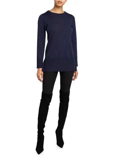 Santorelli Women's Merino Wool Sweater - Space Blue - Size Small | Thumbnail 2 Santorelli Women's Merino Wool Sweater - Space Blue - Size Small | Thumbnail 2