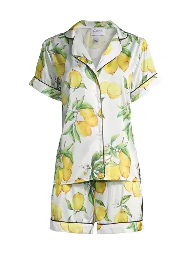 Averie Women's Two-Piece Citrus Print Short Pajama Set | Thumbnail 1 Averie Women's Two-Piece Citrus Print Short Pajama Set | Thumbnail 1