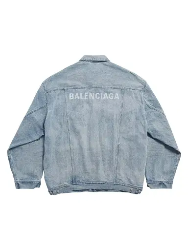 Balenciaga Men's Oversized Denim Jacket - Blue | Thumbnail 2 Balenciaga Men's Oversized Denim Jacket - Blue | Thumbnail 2