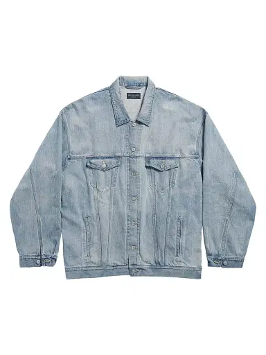 Balenciaga Men's Oversized Denim Jacket - Blue | Thumbnail 1 Balenciaga Men's Oversized Denim Jacket - Blue | Thumbnail 1