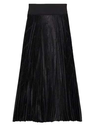 Balenciaga Women's Diagonal Allover Pleated Skirt - Black | Thumbnail 2 Balenciaga Women's Diagonal Allover Pleated Skirt - Black | Thumbnail 2