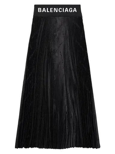 Balenciaga Women's Diagonal Allover Pleated Skirt - Black | Thumbnail 1 Balenciaga Women's Diagonal Allover Pleated Skirt - Black | Thumbnail 1
