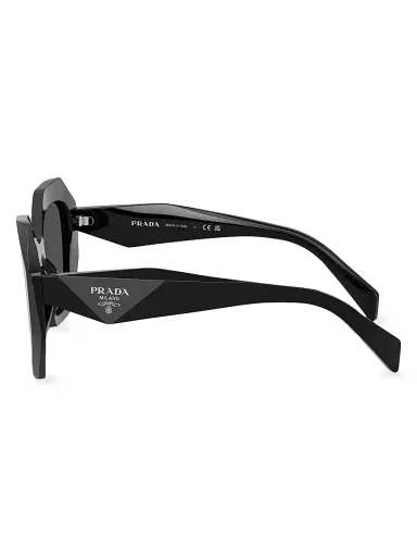 Prada Women's 53MM Geometric Sunglasses - Darkgreyblack | Thumbnail 3 Prada Women's 53MM Geometric Sunglasses - Darkgreyblack | Thumbnail 3