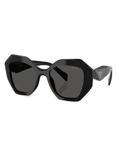 Prada Women's 53MM Geometric Sunglasses - Darkgreyblack | Thumbnail 1 Prada Women's 53MM Geometric Sunglasses - Darkgreyblack | Thumbnail 1
