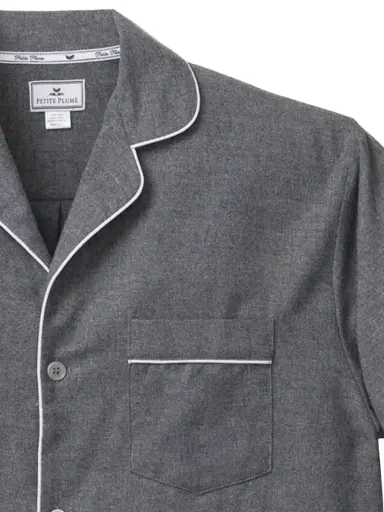 Petite Plume Men's Cotton Flannel Pajamas - Grey | Thumbnail 2 Petite Plume Men's Cotton Flannel Pajamas - Grey | Thumbnail 2