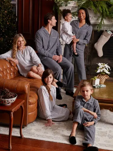 Petite Plume Men's Cotton Flannel Pajamas - Grey | Thumbnail 5 Petite Plume Men's Cotton Flannel Pajamas - Grey | Thumbnail 5