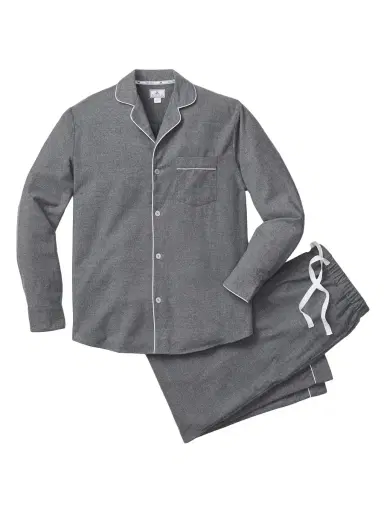 Petite Plume Men's Cotton Flannel Pajamas - Grey | Thumbnail 6 Petite Plume Men's Cotton Flannel Pajamas - Grey | Thumbnail 6