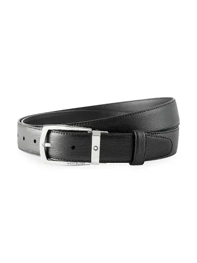 Montblanc Men's Contemporary Cut-to-Size Leather Belt - Black | Thumbnail 1 Montblanc Men's Contemporary Cut-to-Size Leather Belt - Black | Thumbnail 1