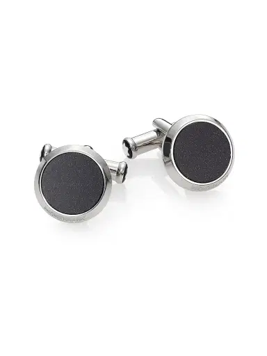 Montblanc Men's Goldstone & Stainless Steel Cuff Links - Navy Silver | Thumbnail 1 Montblanc Men's Goldstone & Stainless Steel Cuff Links - Navy Silver | Thumbnail 1