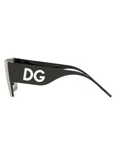 Dolce & Gabbana Women's 43MM Logo Shield Sunglasses - Black | Thumbnail 4 Dolce & Gabbana Women's 43MM Logo Shield Sunglasses - Black | Thumbnail 4
