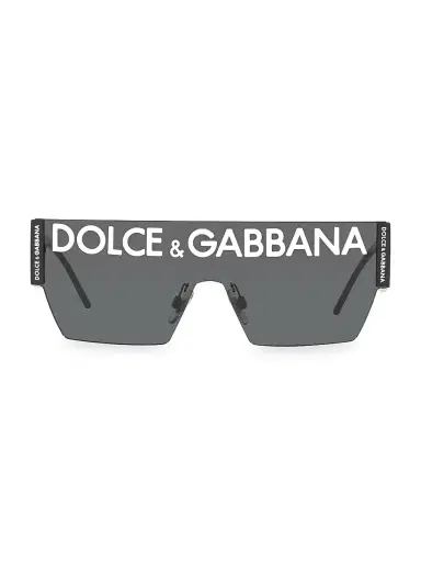 Dolce & Gabbana Women's 43MM Logo Shield Sunglasses - Black | Thumbnail 1 Dolce & Gabbana Women's 43MM Logo Shield Sunglasses - Black | Thumbnail 1