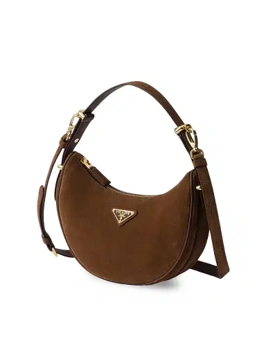 Prada Women's Arqué Suede Shoulder Bag - Brown | Thumbnail 2 Prada Women's Arqué Suede Shoulder Bag - Brown | Thumbnail 2