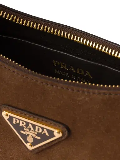 Prada Women's Arqué Suede Shoulder Bag - Brown | Thumbnail 5 Prada Women's Arqué Suede Shoulder Bag - Brown | Thumbnail 5