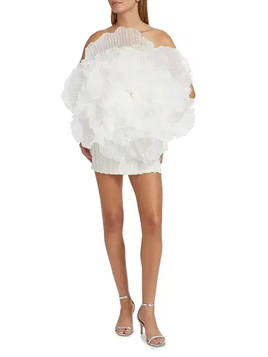 L'Idée Women's Fleur Pleated Puff Minidress | Thumbnail 2 L'Idée Women's Fleur Pleated Puff Minidress | Thumbnail 2