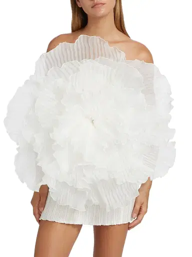 L'Idée Women's Fleur Pleated Puff Minidress | Thumbnail 3 L'Idée Women's Fleur Pleated Puff Minidress | Thumbnail 3