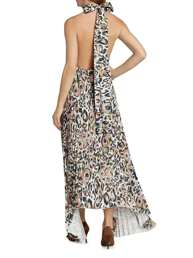 L'Idée Women's Leopard Halterneck Sleeveless Gown | Thumbnail 5 L'Idée Women's Leopard Halterneck Sleeveless Gown | Thumbnail 5