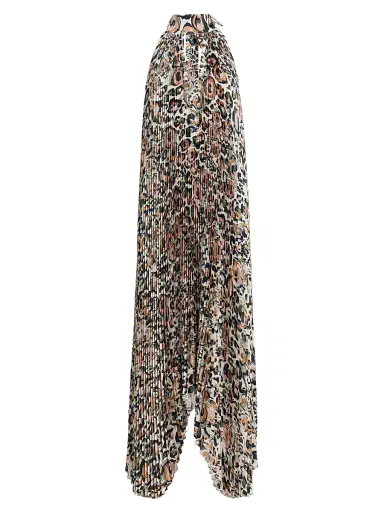 L'Idée Women's Leopard Halterneck Sleeveless Gown | Thumbnail 1 L'Idée Women's Leopard Halterneck Sleeveless Gown | Thumbnail 1
