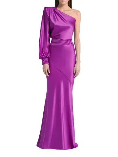 Zhivago Women's Don't Look Now One-Shoulder Gown - Magenta - Size 4 | Thumbnail 2 Zhivago Women's Don't Look Now One-Shoulder Gown - Magenta - Size 4 | Thumbnail 2