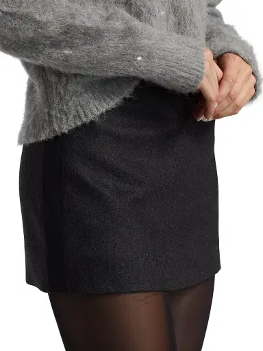 A.L.C. Women's Edie Wool-Blend A-line Miniskirt - Charcoal Black | Thumbnail 6 A.L.C. Women's Edie Wool-Blend A-line Miniskirt - Charcoal Black | Thumbnail 6