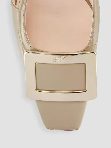 Roger Vivier Women's Belle Vivier 45MM Patent Leather Slingback Pumps - Taupe - Size 11.5 | Thumbnail 4 Roger Vivier Women's Belle Vivier 45MM Patent Leather Slingback Pumps - Taupe - Size 11.5 | Thumbnail 4