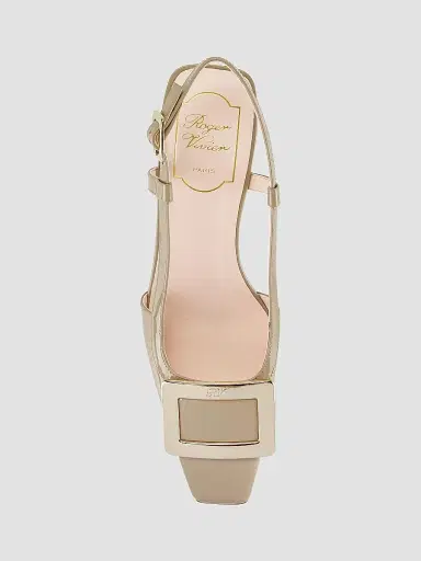 Roger Vivier Women's Belle Vivier 45MM Patent Leather Slingback Pumps - Taupe - Size 11.5 | Thumbnail 5 Roger Vivier Women's Belle Vivier 45MM Patent Leather Slingback Pumps - Taupe - Size 11.5 | Thumbnail 5