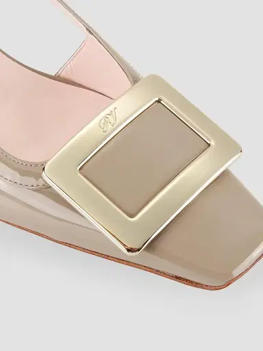 Roger Vivier Women's Belle Vivier 45MM Patent Leather Slingback Pumps - Taupe - Size 11.5 | Thumbnail 6 Roger Vivier Women's Belle Vivier 45MM Patent Leather Slingback Pumps - Taupe - Size 11.5 | Thumbnail 6