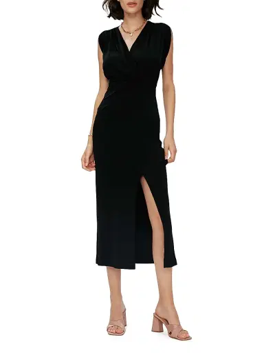 Diane von Furstenberg Women's Williams Matte Jersey Midi-Dress - Black | Thumbnail 2 Diane von Furstenberg Women's Williams Matte Jersey Midi-Dress - Black | Thumbnail 2