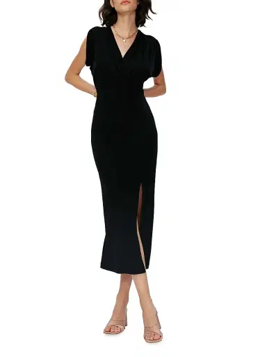 Diane von Furstenberg Women's Williams Matte Jersey Midi-Dress - Black | Thumbnail 3 Diane von Furstenberg Women's Williams Matte Jersey Midi-Dress - Black | Thumbnail 3