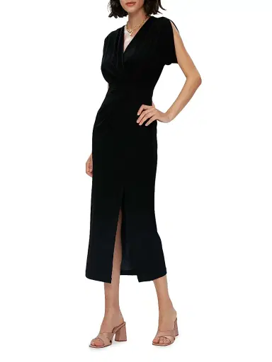 Diane von Furstenberg Women's Williams Matte Jersey Midi-Dress - Black | Thumbnail 5 Diane von Furstenberg Women's Williams Matte Jersey Midi-Dress - Black | Thumbnail 5
