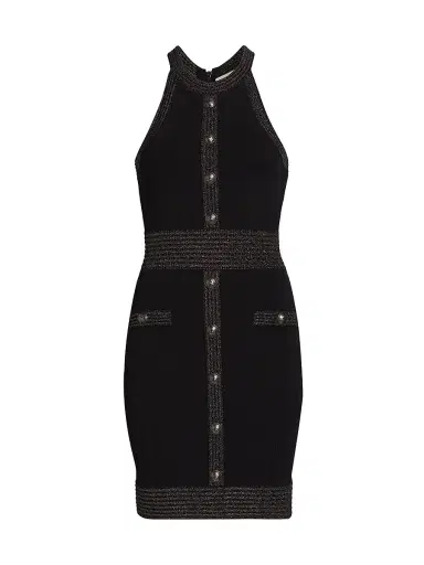 L'Agence Women's Anissa Metallic Knit Button Minidress | Thumbnail 1 L'Agence Women's Anissa Metallic Knit Button Minidress | Thumbnail 1