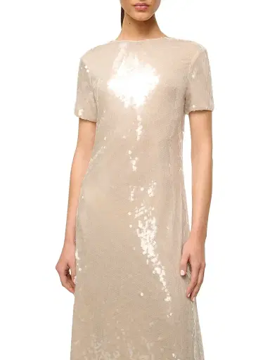 Staud Women's Safi Sequined Short-Sleeve Maxi Dress - Moon | Thumbnail 5 Staud Women's Safi Sequined Short-Sleeve Maxi Dress - Moon | Thumbnail 5