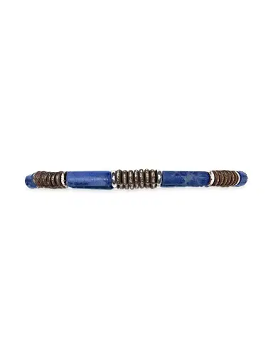 Jan Leslie Men's Blue Lapis & Sterling Silver Beaded Bracelet - Blue Lapis | Thumbnail 2 Jan Leslie Men's Blue Lapis & Sterling Silver Beaded Bracelet - Blue Lapis | Thumbnail 2