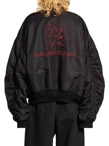 Balenciaga Men's Lion Club Varsity Jacket - Black | Thumbnail 4 Balenciaga Men's Lion Club Varsity Jacket - Black | Thumbnail 4
