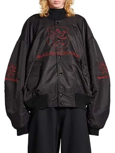Balenciaga Men's Lion Club Varsity Jacket - Black | Thumbnail 6 Balenciaga Men's Lion Club Varsity Jacket - Black | Thumbnail 6