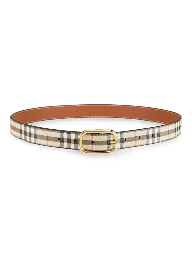 Burberry Women's Archive Check Belt - Archive Beige Gold - Size Small | Thumbnail 1 Burberry Women's Archive Check Belt - Archive Beige Gold - Size Small | Thumbnail 1