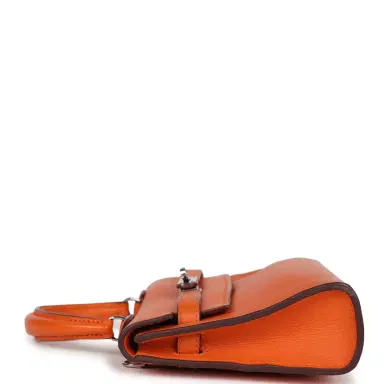 HERMÈS Pre-owned Hermes Micro Kelly 15 Orange Swift Palladium Hardware | Thumbnail 3 HERMÈS Pre-owned Hermes Micro Kelly 15 Orange Swift Palladium Hardware | Thumbnail 3