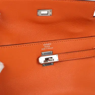 HERMÈS Pre-owned Hermes Micro Kelly 15 Orange Swift Palladium Hardware | Thumbnail 7 HERMÈS Pre-owned Hermes Micro Kelly 15 Orange Swift Palladium Hardware | Thumbnail 7