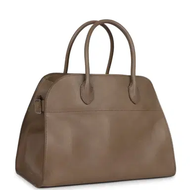 The Row The Row Soft Margaux 12 Bag Mouse Grey Saddle Leather Silver Hardware | Thumbnail 2 The Row The Row Soft Margaux 12 Bag Mouse Grey Saddle Leather Silver Hardware | Thumbnail 2