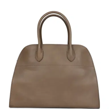 The Row The Row Soft Margaux 12 Bag Mouse Grey Saddle Leather Silver Hardware | Thumbnail 4 The Row The Row Soft Margaux 12 Bag Mouse Grey Saddle Leather Silver Hardware | Thumbnail 4