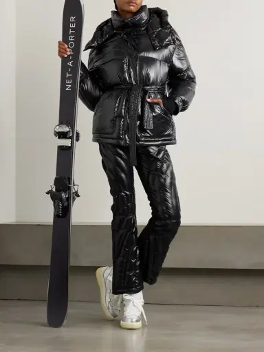 Perfect Moment Maya Hooded Belted Quilted Glossed-shell Down Ski Jacket | Thumbnail 2 Perfect Moment Maya Hooded Belted Quilted Glossed-shell Down Ski Jacket | Thumbnail 2